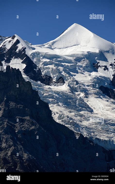 The Jungfrau, Kleine Scheidegg, mountain pass between Eiger and Lauberhorn peaks in the Bernese ...