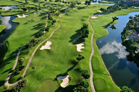 Aerial view of nice florida municipal golf course Stock Photo by ...