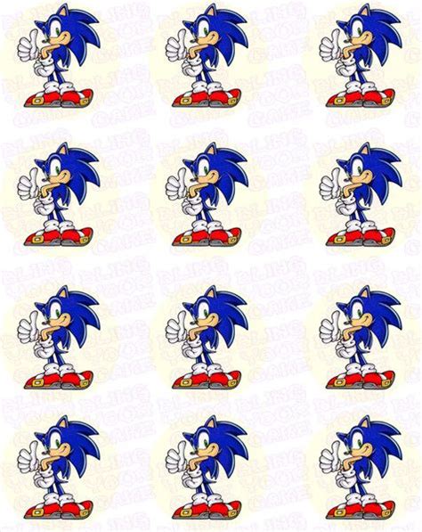 Sonic the Hedgehog Inspired Edible Icing Cupcake or Cookie Decor ...