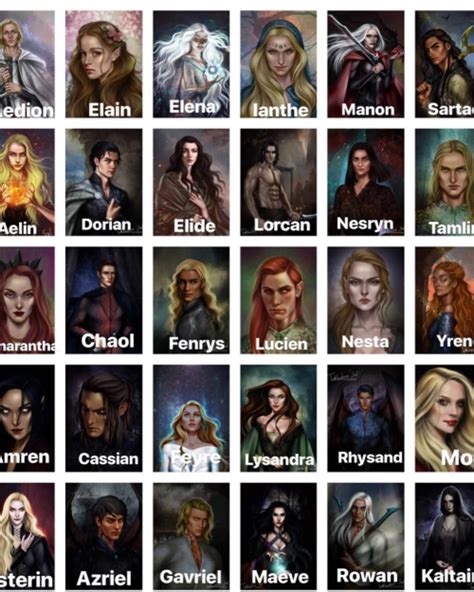 Create a Throne of Glass and A Court of Thorns and Roses Characters ...