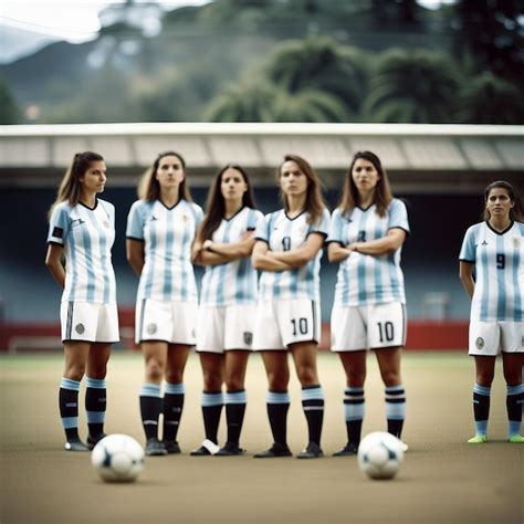 Premium AI Image | Argentina and portugalfemale football players