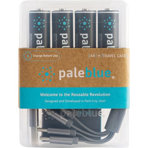 USB Rechargeable Pale Blue AA 4-pack (incl USB-C charging cable) – r3pack