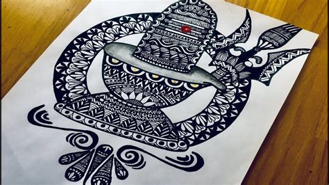 Doodle / Zentangle Art of Lord Shiva for Meditation | Zen doodle art ...