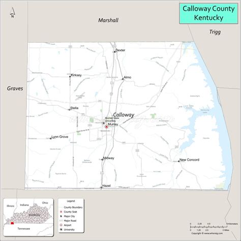 Map of Calloway County, Kentucky