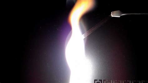 Magnesium ribbon smoothly burning in air - YouTube