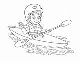 Canoe On River Coloring Page Pages sketch template