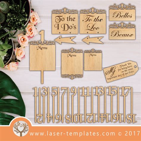 Laser Cut Wedding Set Template, Download Vector Designs Online. – Laser Ready Templates