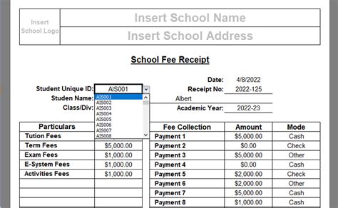 Fully Automated School Fee Collection System Template - MSOfficeGeek