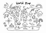 Worldmap Coloring Pages For Kids sketch template