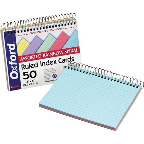 Tops Oxford Spiral Bound Ruled Index Cards - Ruled - 6 X 4 - Perforated ...