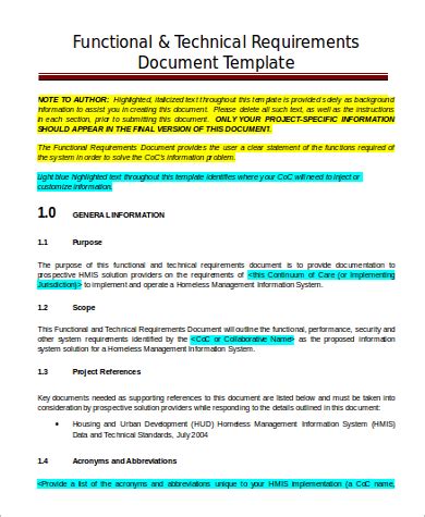 FREE 7+ Sample Functional Requirement Document Templates in MS Word | Google Docs | PDF