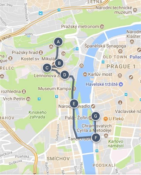 Walking Map Of Prague - China Map Tourist Destinations