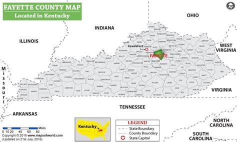 Fayette County Map, Kentucky