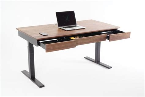 Woolsey Standing Desk with Three Drawers and Wireless Charging