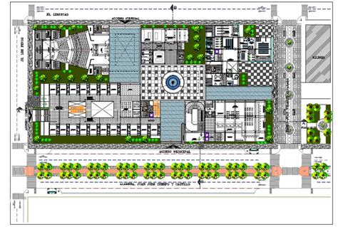 Landscaping plot civic center plan autocad file - Cadbull | Civic ...