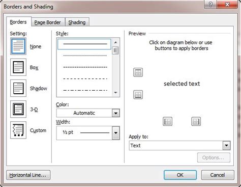 Adding Vertical Lines at the Sides of a Word (Microsoft Word)