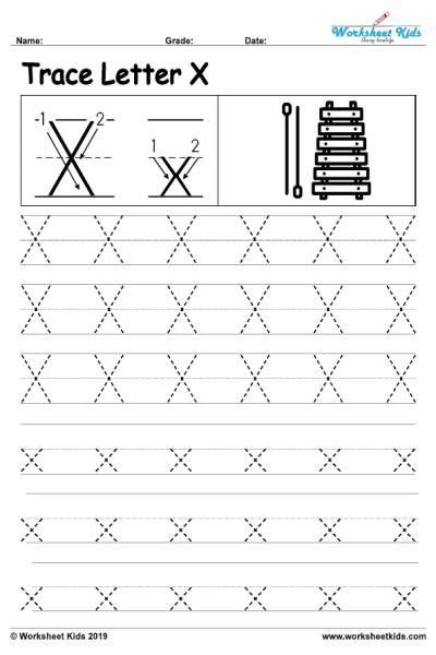 Letter x alphabet tracing worksheets – Artofit