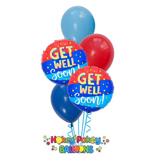 Get Well Soon! - Balloon Bouquet (5 pc) | Hokey Pokey Balloons