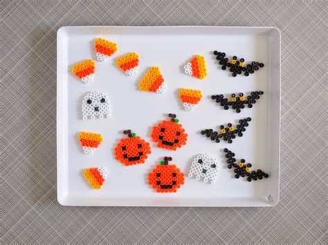 halloween party favors: perler beads + printable cards