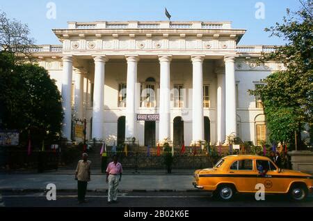 Town Hall, Roman Doric style, Calcutta, Kolkata, West Bengal, India, old 1800s drawing engraving ...