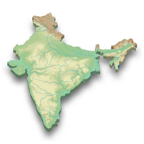 Premium Vector | 3d isometric relief map of India