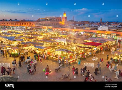 Marrakech Medina, Jemaa el Fna Square in the night, Morocco, Africa ...