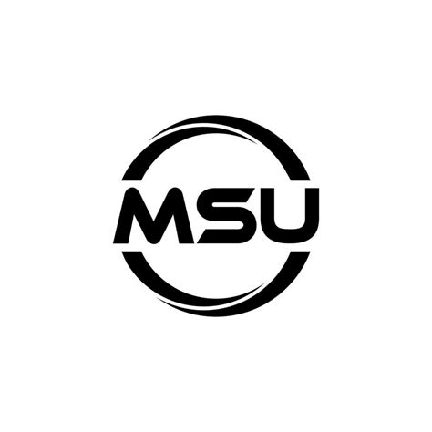 MSU letter logo design in illustration. Vector logo, calligraphy ...