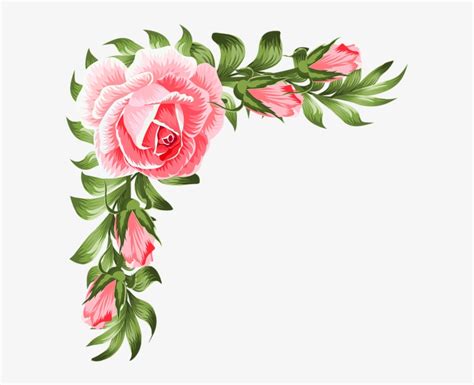 16121035 Rose Corner Decoration Png Clip Art - Transparent Rose Corner ...