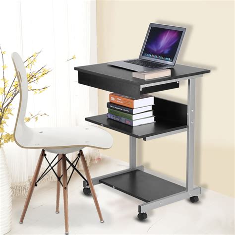 Yosoo Portable Modern Wooden Rolling Mobile Standing Computer Laptop ...