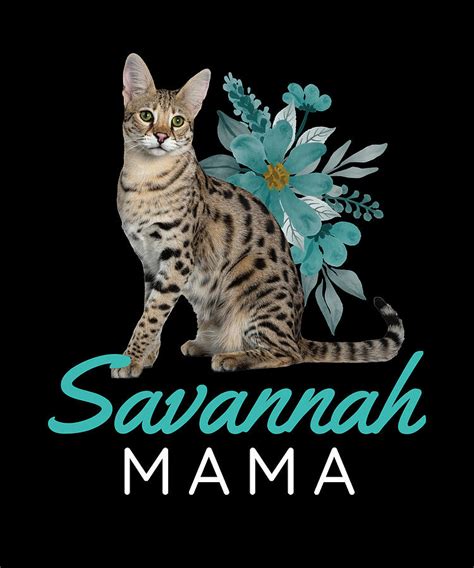 Savannah Mama Savannah Cat Kitten Digital Art by Moon Tees - Fine Art ...