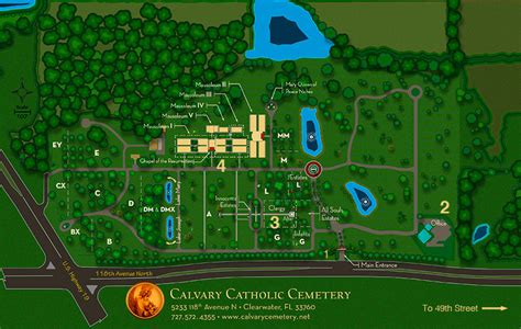 Topographical Art Map of Calvary Catholic Cemetery | Calvary Catholic ...