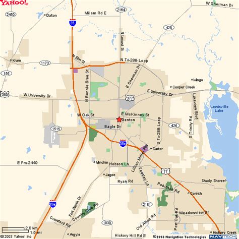 Denton, Texas Map