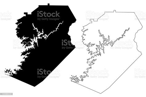 Hall County Georgia Map Stock Illustration - Download Image Now - Abstract, Black Color ...