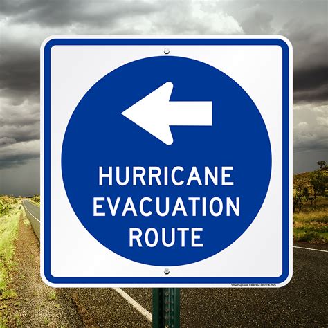 Hurricane Evacuation Route Left Arrow Sign - Fire Drill Sign, SKU: K-2925