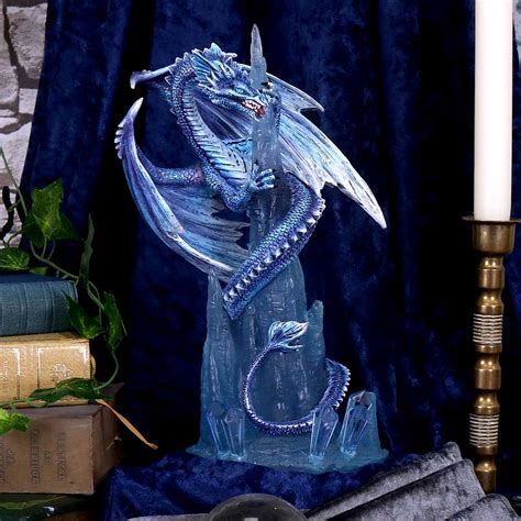 Crystal Custodian Blue Ice Dragon Figurine