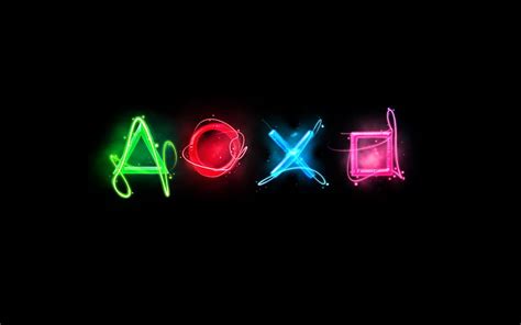 HD wallpaper: AOXD neon light, playstation, symbols, graphics, keys ...