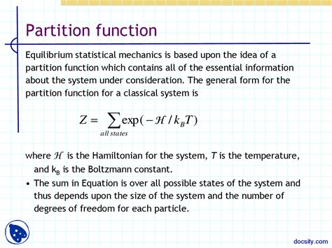 Partition Function-Computational Physics-Lecture Slides - Docsity