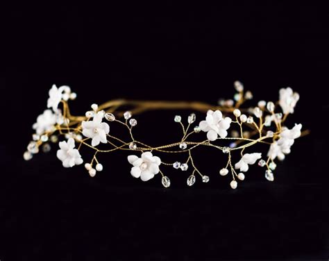 Flower Crown, Flower Tiara, Wedding Hair Accessories, Flower Hair Tiara ...