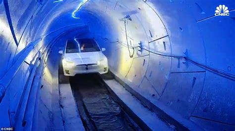 Elon Musk unveils revolutionary underground tunnel | Daily Mail Online