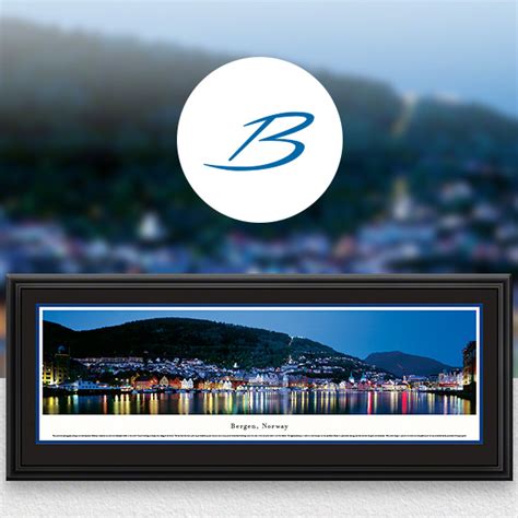 Bergen, Norway Panoramic City Skyline Poster Decor