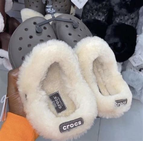 fur crocs. | Fluffy shoes, Girly shoes, Crocs fashion