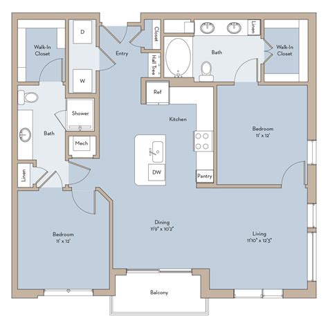 1-, 2-, and -3 bedroom floor plan options | Apartments, Austin, TX