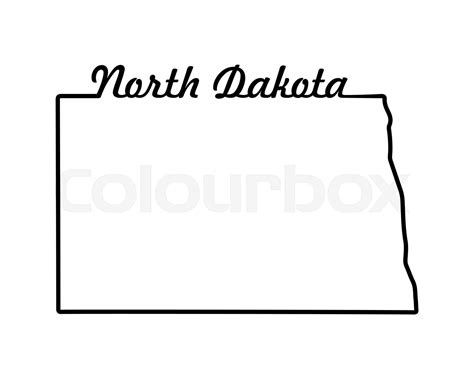 US state map. North Dakota outline symbol. Vector illustration | Stock ...