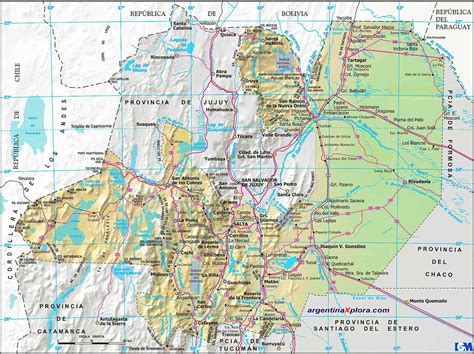 Mapa de Rutas y localidades de la Provincia de Salta