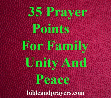 35 Prayer Points For Family Unity And Peace -Bibleandprayers.com