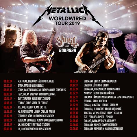 GHOST TO SPECIAL GUEST ON METALLICA'S 2019 "WORLDWIRED" EUROPEAN ...