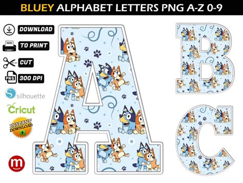 Bluey Alphabet Letters png 2 - MR ALPHABETS