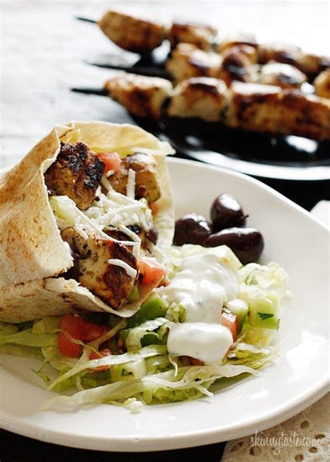 Mediterranean Chicken Kebab Salad | Skinnytaste