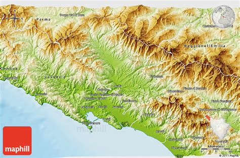 Physical 3D Map of Massa-Carrara