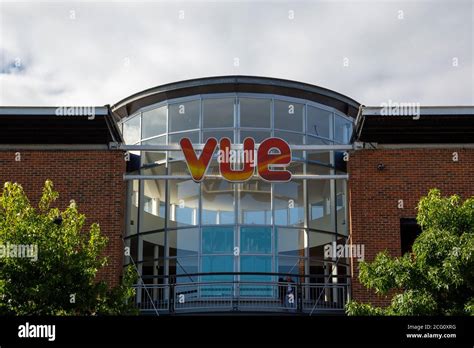 The exterior of a Vue cinema or movie theatre showing the logo Stock ...